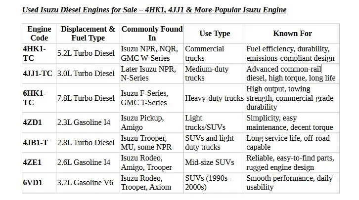 Used Isuzu Motors