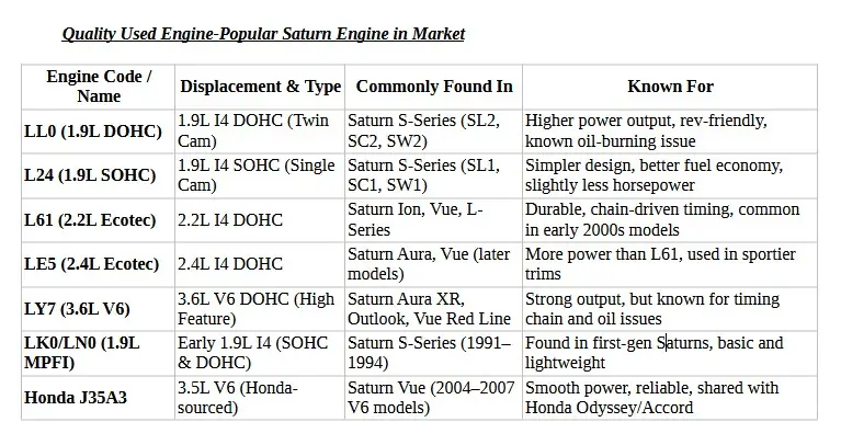 Used Saturn Motors
